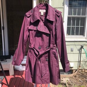 Berry plum purple color Jones New York trench coat